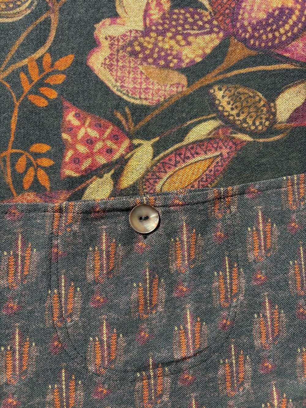 Parsley & Sage Mixed Print Autumnal Floral Boho Lagenlook Button Top Women’s 3X - Picture 7 of 10